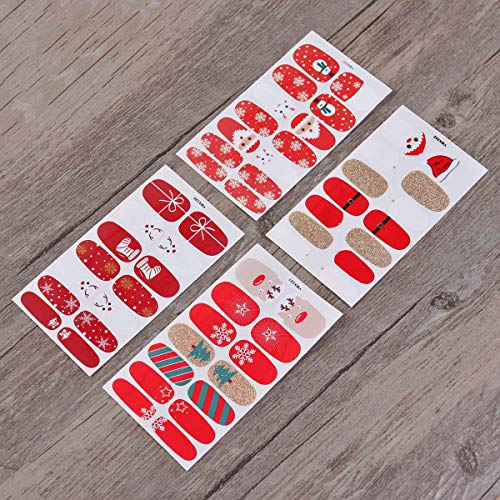 Frcolor Adhesivos de uñas de navidad Nail Art Tip Stickers Stickers Decoration for Women Girls 4pcs
