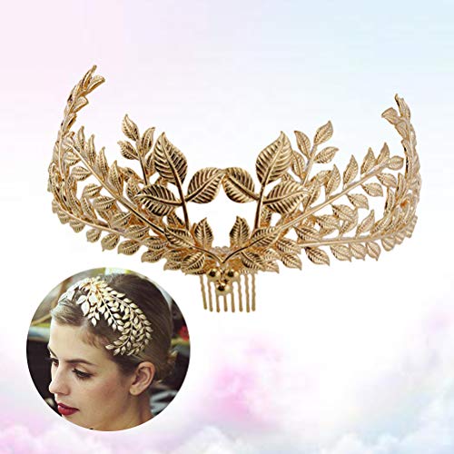 Frcolor Estilo de Baroco corona dorada de la boda joyería del pelo de la boda con peines princesa nupcial tocado accesorios para las mujeres