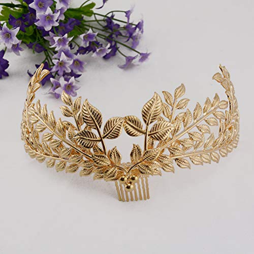 Frcolor Estilo de Baroco corona dorada de la boda joyería del pelo de la boda con peines princesa nupcial tocado accesorios para las mujeres