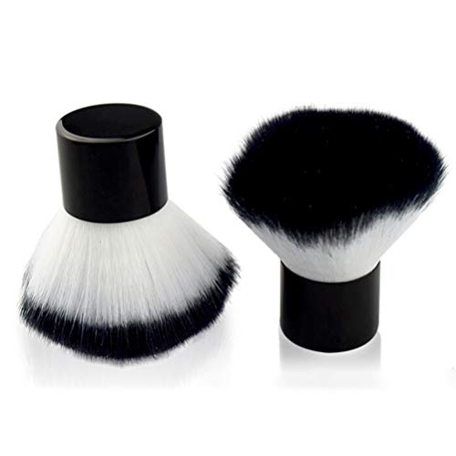 Frcolor Mini Brocha multifuncional de base Brocha para enjuagar, Brocha para pulir Polvos portátiles suaves, Maquillaje para Mineral BB Cream (Negro)