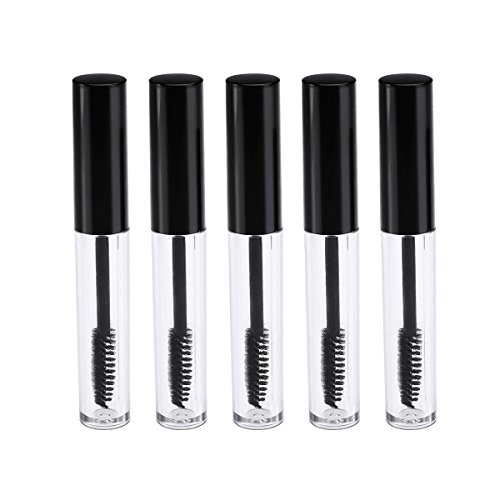 Frcolor Reutilizable de 5 x 10ml pestañas vacío tubo Mascara envase con pestaña varita embudos y pipetas de transferencia fijado para el aceite de ricino