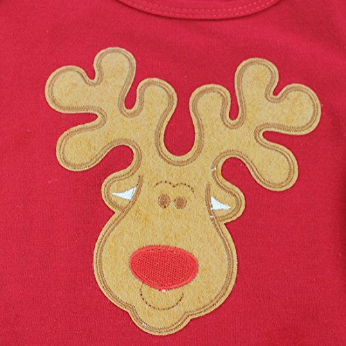 Freebily Conjunto de Navidad para Bebé Niña Recién Nacido Vestido de Princesa Infantil Estilo de Pelele Fiesta Invierno Otoño Reno 3-6 Meses