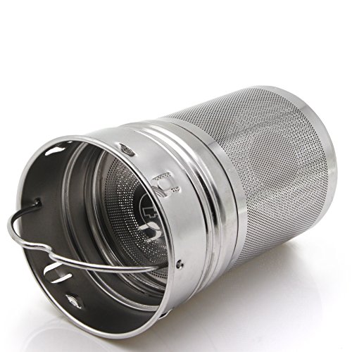 freiwerk® té Termo Botella Fabricante colador infusor Vidrio Doble Pared Tela de Neopreno Libre de BPA Tapa Gris Rosa metálico 400 ml