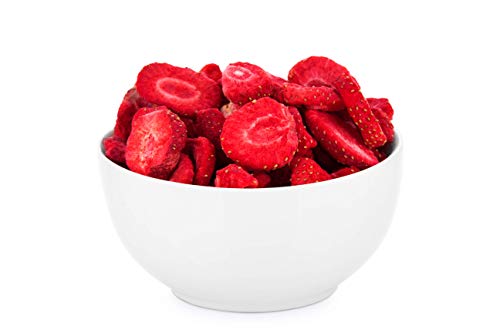Fresas liofilizadas 100% naturales, sin gluten, sin azúcares añadidos, sin conservantes, merienda de fruta saludable (100g)