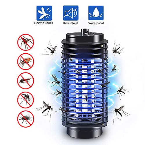 FRGHF Lámpara de Mosquito, UV LED Lámpara Antimosquitos Electrico Lámpara Mosquitos Interior y Exterior Control de Insectos No Tóxico, Lámpara Anti Moscas para Mosquitos, Insectos, Polillas (Negro)