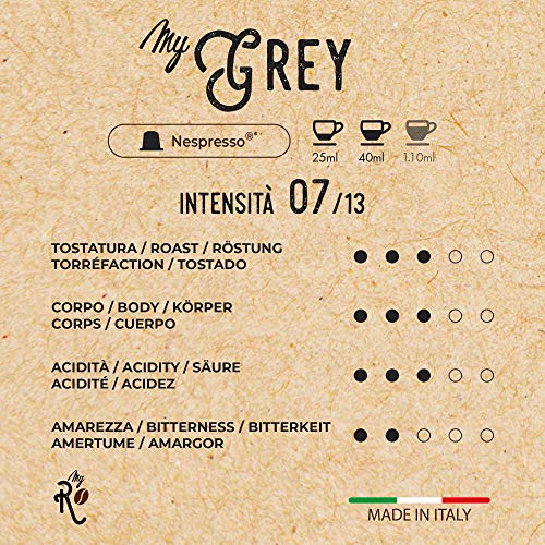 FRHOME - 100 Cápsulas de Café compatibles Nespresso sabor Café MyGrey - 100% Arabica - MyRistretto