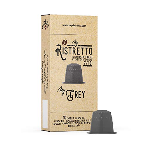 FRHOME - 100 Cápsulas de Café compatibles Nespresso sabor Café MyGrey - 100% Arabica - MyRistretto