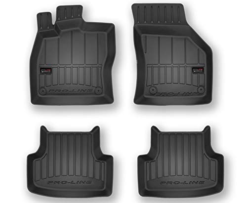 Frogum Alfombrillas de Goma 3D Pro-Line compatible con Seat Leon III Desde 2012 / compatible con VW Golf VII 2012-2019 / compatible conT-Roc Desde 2017