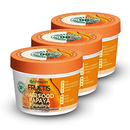FRUCTIS Mascarilla Pelo Comida Papaya Reparación Jarrón Cuidado de la piel 390 ml