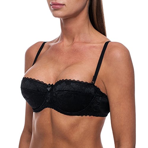 frugue Sujetador sin Tirantes Push Up con Relleno Multiposicion Mujer Negro ES 95E (EU 80E)