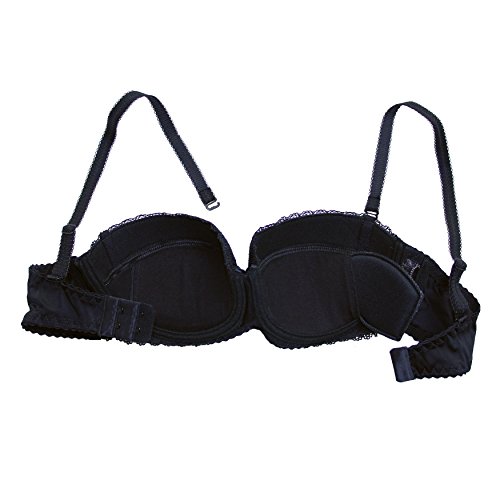 frugue Sujetador sin Tirantes Push Up con Relleno Multiposicion Mujer Negro ES 95E (EU 80E)