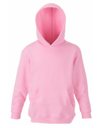 Fruit of the Loom - Sudadera clásica con capucha para niños, unisex, sin cremallera Rosa rosa claro 14 años