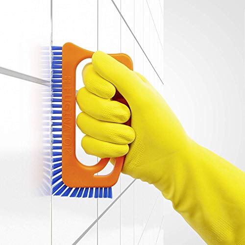 Fuginator Cepillo para Juntas Naranja/Azul – Limpieza de junturas en el baño, la Cocina y el hogar – Elimina el Moho superficialmente