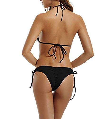 FUGVO Marble Granite Stone Faded Rock Bikini Set Traje de baño de Playa Bikini de Dos Piezas Traje de baño para Mujeres Niñas Ropa de Playa Negro