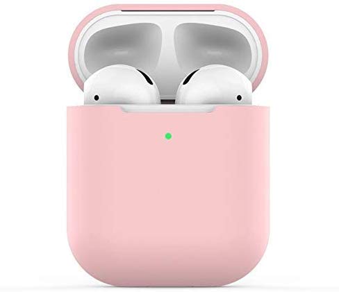 Funda AirPods Silicona Compatible con AirPods 2 & 1, KOKOKA Fundas Protectora de Silicona para AirPods [LED Frontal Visible][Funciona con Carga inalámbrica]-Rosa