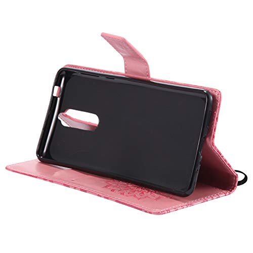 Funda Cartera Nokia 8 2017,Fundas [Ranuras para Tarjetas][Cierre Magnético] [Soporte Plegable] TPU Protección Carcasa Paraético para Nokia 8 - DEKT032135 Rosa