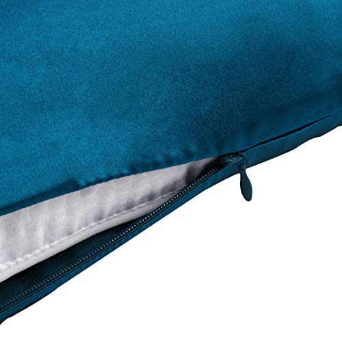 Funda de almohada de seda Charmeuse de morera pura 100% morera para cabello y piel, 19 momme 350 tc, tamaño de viaje, 36 x 51 cm, color azul pavo real (1 unidad)