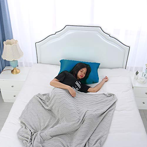 Funda de almohada de seda Charmeuse de morera pura 100% morera para cabello y piel, 19 momme 350 tc, tamaño de viaje, 36 x 51 cm, color azul pavo real (1 unidad)