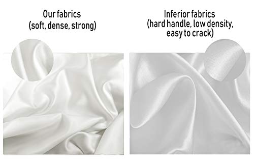 Funda de almohada de seda para el cuidado del pelo y de la cara para prevenir las arrugas, cremallera oculta, 1 artículo, color blanco, seda sintética poliéster, Blanco, 50*74CM