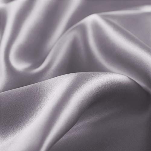 Funda de almohada de seda para el cuidado del pelo y de la cara para prevenir las arrugas, cremallera oculta, 1 artículo, color blanco, seda sintética raso poliéster, Gris, 50*75