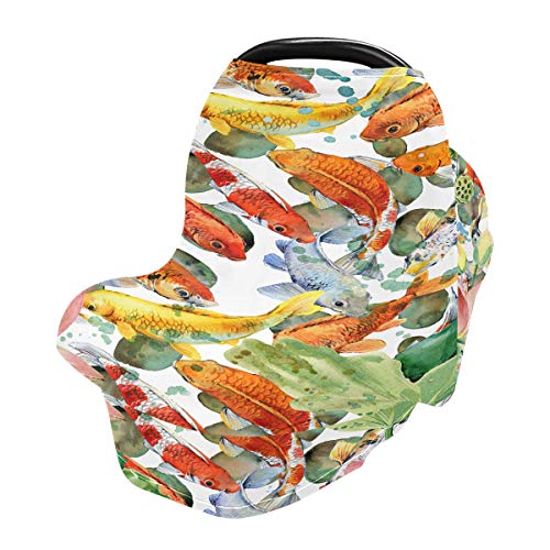 Funda de bebé para carrito de compras Carpa Koi Flower Lotus High Chairs Cover Baby Baby Seat Cover Protector Baby Baby Seat Seat Cover Girl Protege a bebés y madres lactantes Regalo de Baby Shower