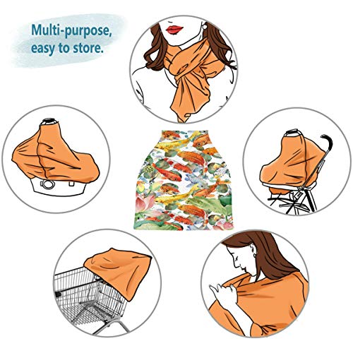 Funda de bebé para carrito de compras Carpa Koi Flower Lotus High Chairs Cover Baby Baby Seat Cover Protector Baby Baby Seat Seat Cover Girl Protege a bebés y madres lactantes Regalo de Baby Shower