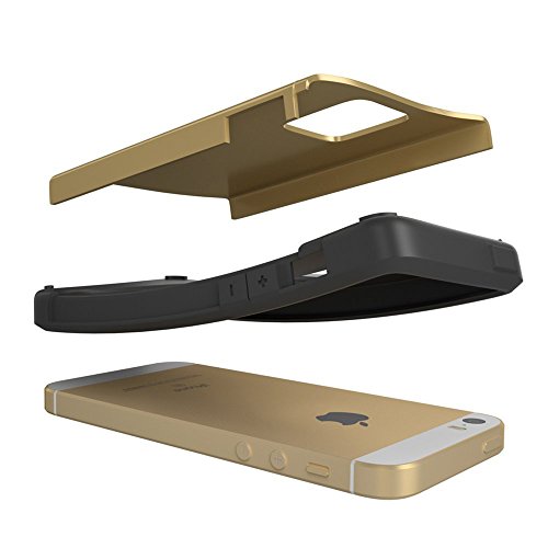 Funda iPhone SE, Snugg Apple iPhone SE Case Slim Carcasa de Doble Capa [Infinity Series] Revestimiento con Protección Anti-Golpes - Oro