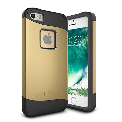 Funda iPhone SE, Snugg Apple iPhone SE Case Slim Carcasa de Doble Capa [Infinity Series] Revestimiento con Protección Anti-Golpes - Oro