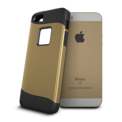 Funda iPhone SE, Snugg Apple iPhone SE Case Slim Carcasa de Doble Capa [Infinity Series] Revestimiento con Protección Anti-Golpes - Oro