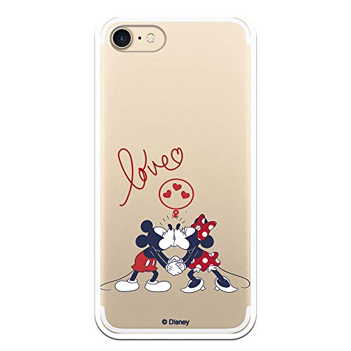 Funda para iPhone 7 - iPhone 8 - iPhone SE 2020 Oficial de Clásicos Disney Mickey y Minnie Love para Proteger tu móvil. Carcasa para Apple de Silicona Flexible con Licencia Oficial de Disney.