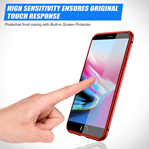 Funda para iPhone 7 Plus/8 Plus, ZHIKE Estuche de Adsorción Magnético Frente y Parte Posterior de Vidrio Templado Cobertura de Pantalla Completa Diseño de una Pieza Cubierta para iPhone 7 Plus/8 Plus