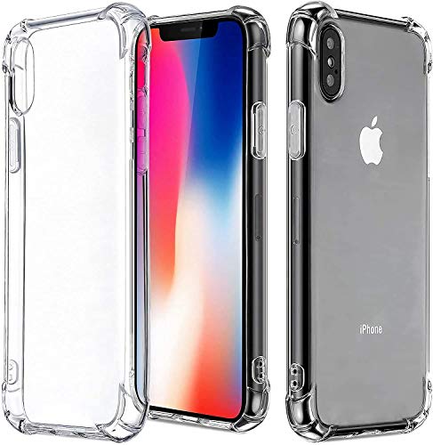 Funda para iPhone X /iPhone XS Crystal Carcasa Silicona Transparente Protector Airbag Anti-Choque Ultra-Delgado Anti-arañazos Case para Teléfono iphone X/iPhone XS Funda