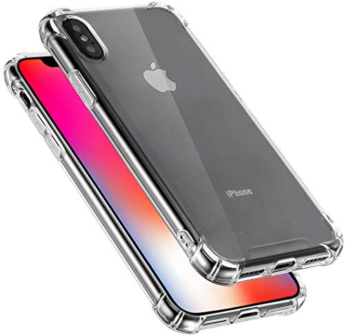 Funda para iPhone X /iPhone XS Crystal Carcasa Silicona Transparente Protector Airbag Anti-Choque Ultra-Delgado Anti-arañazos Case para Teléfono iphone X/iPhone XS Funda
