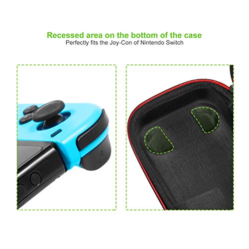 Funda para Nintendo Switch - Younik Versión mejorada Viaje rígida Case con más Espacio de almacenamiento para 19 Juegos, oficial adaptador de AC y otros accesorios Nintendo Switch - Gris