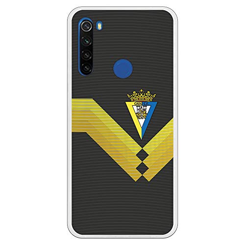 Funda para Xiaomi Redmi Note 8T Oficial del Cádiz CF Cádiz Fondo Negro para Proteger tu móvil. Carcasa para Xiaomi de Silicona Flexible con Licencia Oficial del Cádiz CF.