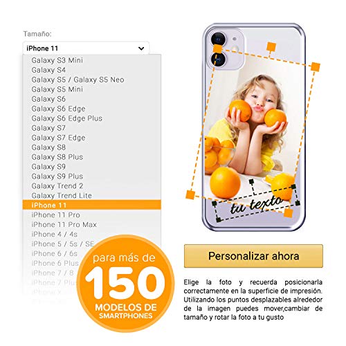 Funda Personalizada para Apple iPhone 11 Pro MAX con tu Foto, Imagen o Escritura - Estuche Suave de Gel TPU Transparente - Impresión