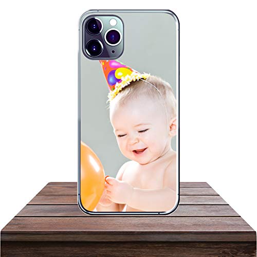 Funda Personalizada para Apple iPhone 11 Pro MAX con tu Foto, Imagen o Escritura - Estuche Suave de Gel TPU Transparente - Impresión