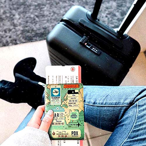 Funda sostener el Pasaporte para Hombre y Mujeres - Funda para Pasaporte - Estuche con Ranuras para Tarjetas - Mejor Idea de Regalo