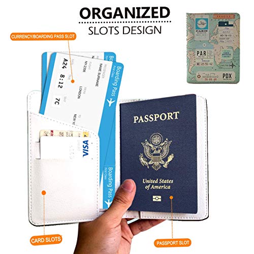 Funda sostener el Pasaporte para Hombre y Mujeres - Funda para Pasaporte - Estuche con Ranuras para Tarjetas - Mejor Idea de Regalo
