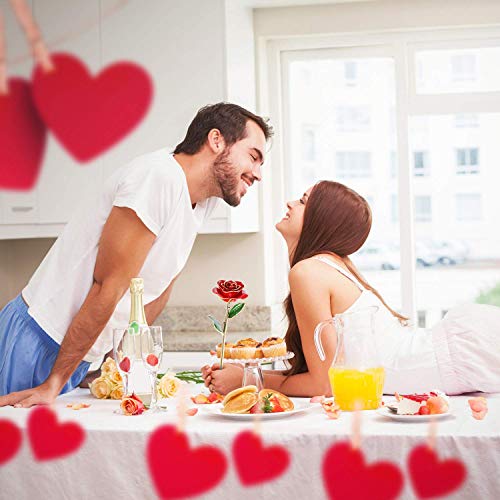 FUNINGEEK Rosa 24K,Rosa Eterna Flores Chapadas en Oro con Caja de Regalo para el Día de San Valentín Día de la Madre,Navidad,Aniversario,Esposa,Mom (Rojo)