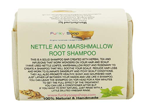Funky Soap 1 Unidad Nettle & Marshmallow Root Shampoo Bar 100% Natural Artesanal Aprox. Aprox.120g