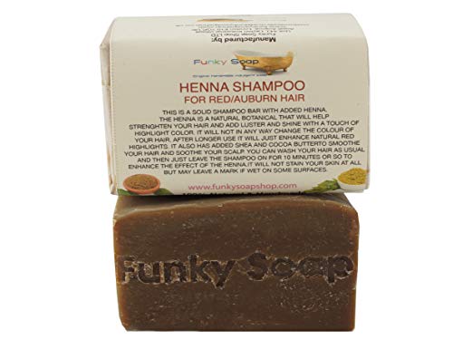 Funky Soap Henna Barra de Champú, 100% Natural Artesanal, 1 Barrita de 120g
