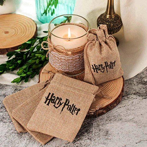 Funmo Mini Bolsas de Lino Saco Arpillera Bolsas Yute bolsitas de Tela Cordón Reutilizables Naturales Almacenar Especias Artesanías Jabón Joyas Envase de Regalo Bolsitas (10 Piezas)