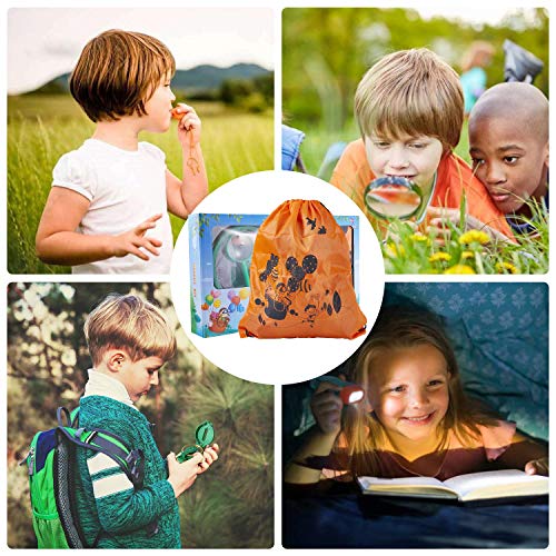 Funny House Exploración para Niños,26 Piezas Outdoor Explorer Kit Aventura al Aire Libre Juguetes 3-10 años Educativos Regalo de Cumpleaños para Niños con Mochila Brújula Binoculars