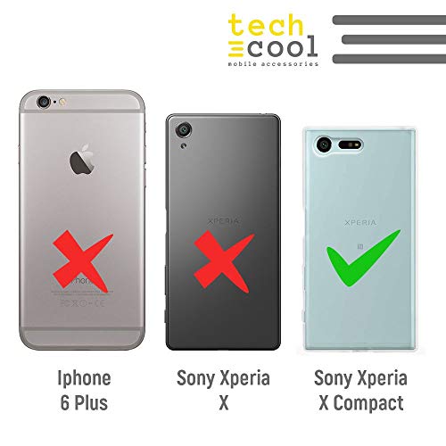 Funnytech® Funda Silicona para Sony Xperia X Compact [Gel Silicona Flexible, Diseño Exclusivo] I Love Rock and Roll Transparente