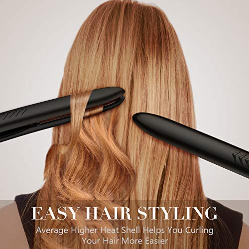 Furiden Profesional Planchas del Pelo 2 in 1, Planchas del Pelo Placa de Titanio, Planchas del Pelo de Viaje Doble Voltaje