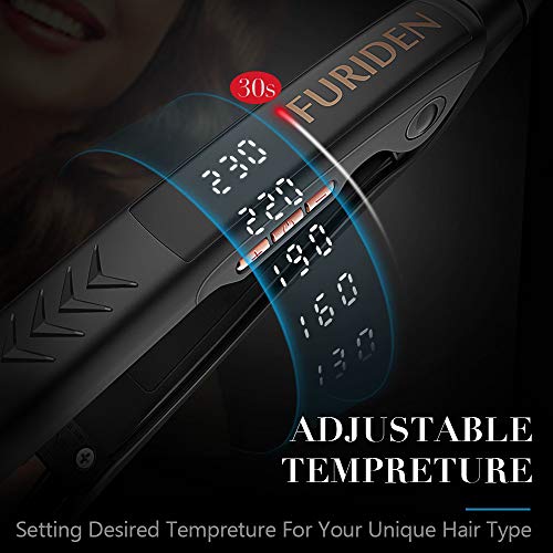 Furiden Profesional Planchas del Pelo 2 in 1, Planchas del Pelo Placa de Titanio, Planchas del Pelo de Viaje Doble Voltaje