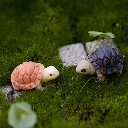 FUSSUF 2pcs Tortuga Modelo for la casa de muñeca Hada del jardín miniaturas terrario Inicio del Escritorio de la decoración del Paisaje Micro Suculentas