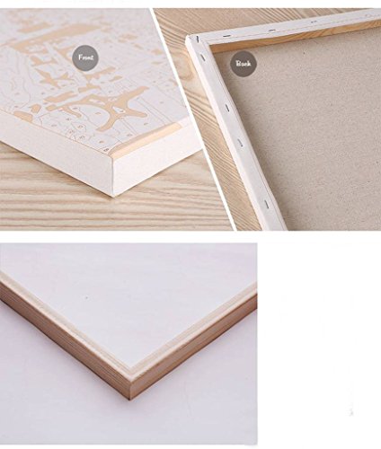 Fuumuui DIY preimpreso Lienzo Regalo de Pintura al óleo para Adultos niños Pintura por número Kits con Marco de Madera para la decoración casera -Hermanos Tigre 16 * 20 Pulgadas