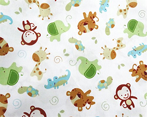 FUYA - Tejido de algodón para patchwork con motivo de mono, 160 x 100 cm, 2 piezas, para la decoración de ropa y sábanas infantiles